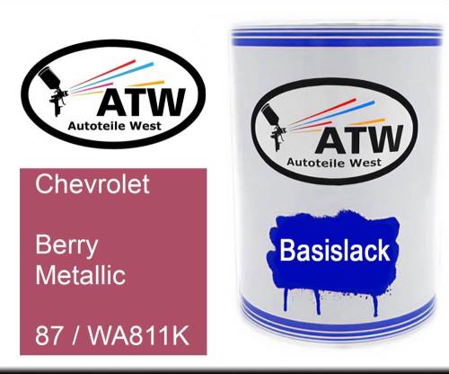 Chevrolet, Berry Metallic, 87 / WA811K: 500ml Lackdose, von ATW Autoteile West.